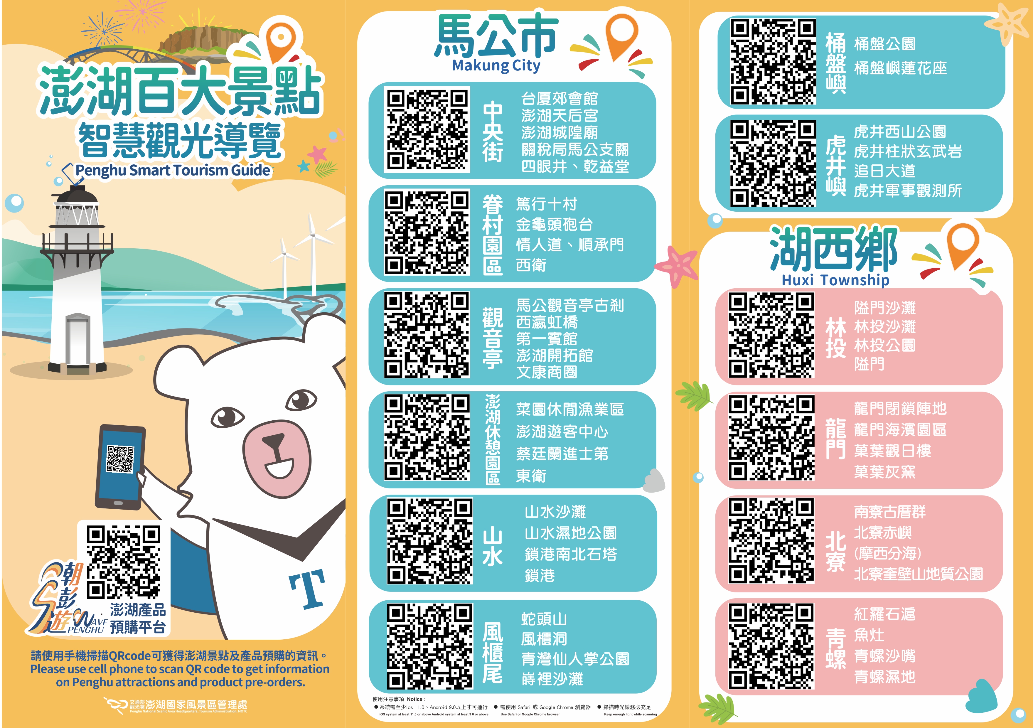澎湖百大景點影音語音導覽QRcode